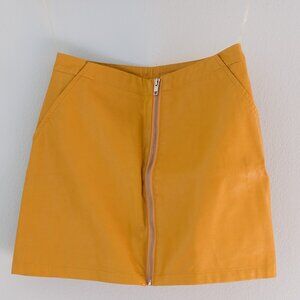 Yellow Skirt - Faux Leather